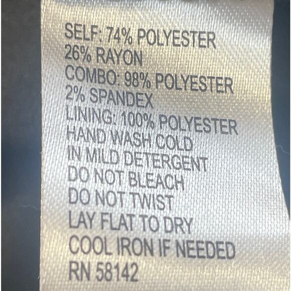 London Times Ruffle-Neck Cap-Sleeve Gray/Black Floral-Top Sheath Dress - Picture 10 of 11